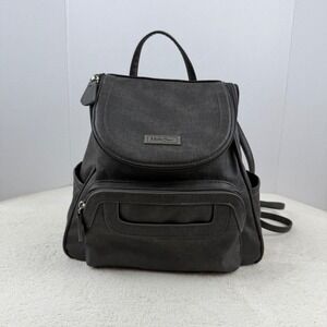 Multi Sac Gray Faux Leather Convertible Backpack Purse